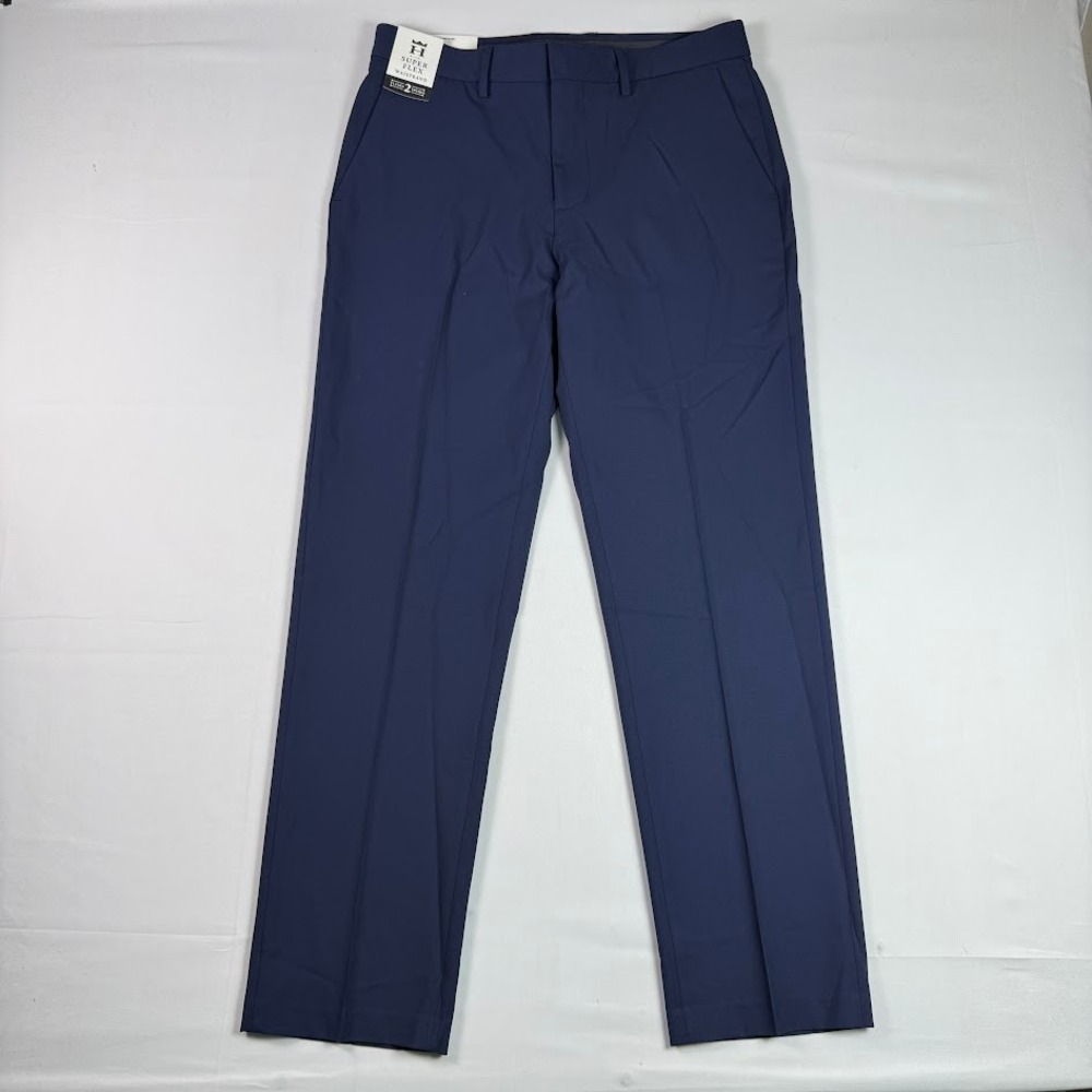 Haggar Men 32x30 Blue Slim Fit Premium Dress Pants Super Flex Waistband HD00660